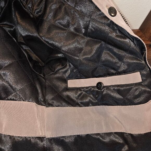 Fleet street womens black hooded rain coat soft shell jacket Coat size PM Petite - Picture 14 of 14